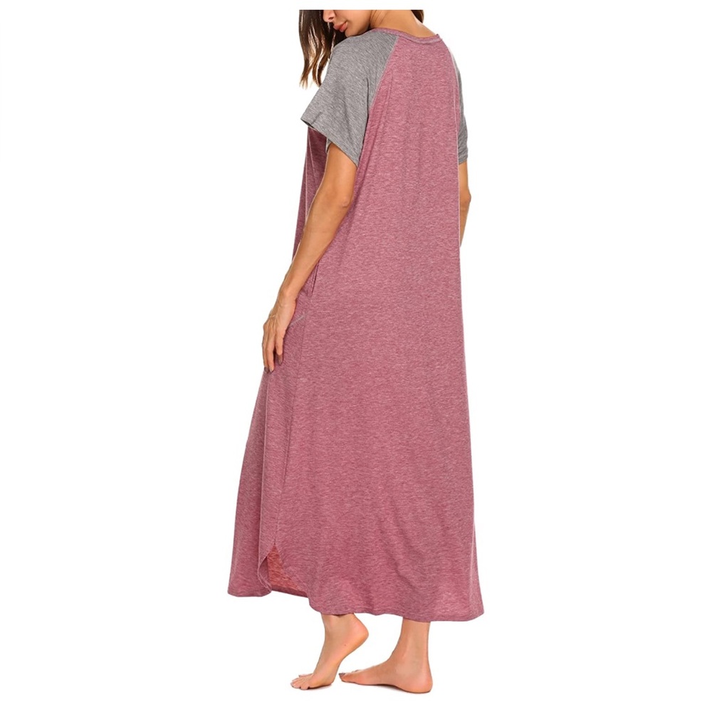 Grey and pink v neck night dress 📦 (XL -58) - Picture 14 of 15
